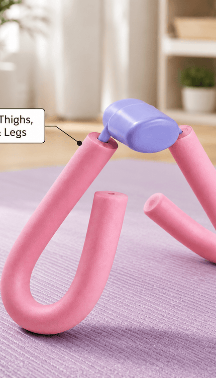 Thigh Master Exercise Trainer, Inner Thigh Hip Arm & Leg Exerciser, Portable Resistance Fitness Equipment for Home Workout and Strength Training, Pink