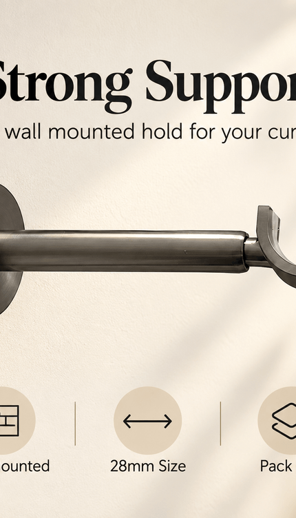 28mm Wall-Mounted Curtain Pole Bracket – Pack of 1 or 2
