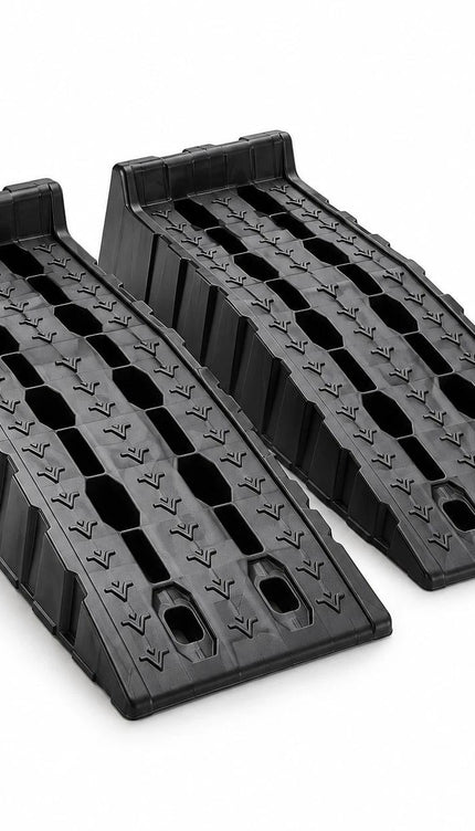 3 Ton Plastic Car Ramps – 2-Piece Stackable Set, Anti-Slip