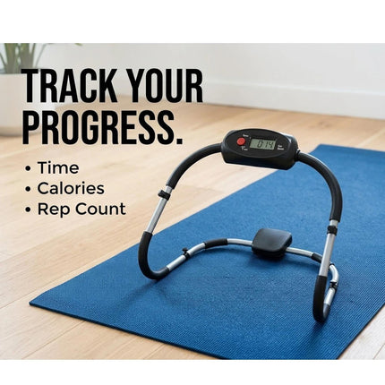 Ab Roller Crunch Trainer Machine with Padded Headrest Home Gym Workout Fitness Strength Training