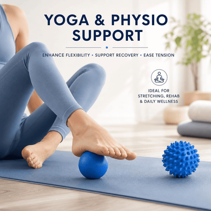 Massage Ball Set Blue 6.1cm & 7cm Deep Tissue Trigger Point Lacrosse Spiky Balls for Muscle Recovery Gym Yoga