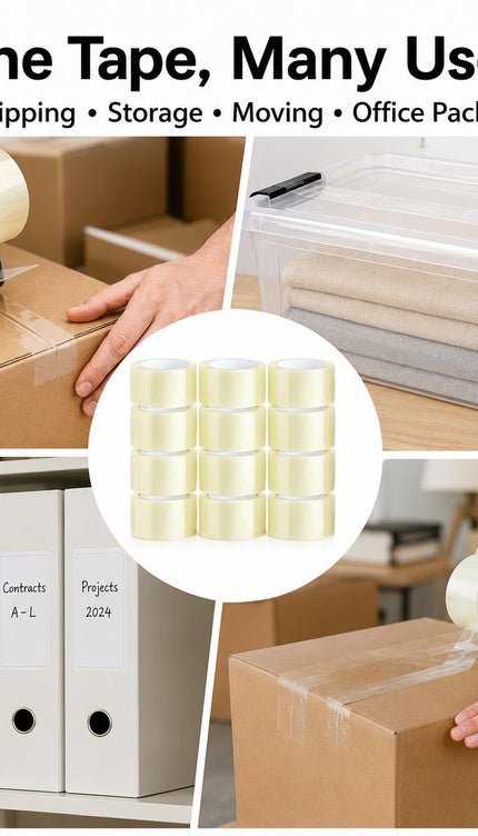 Clear Parcel Tape 48mm x 66m Strong Packing Tape for Boxes