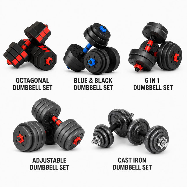20kg Adjustable Dumbbell Set – 5 Styles