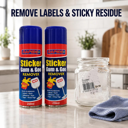Sticker Gum Remover Spray Adhesive Cleaner 250ml Label Goo Tape Price Tag Glue Residue Remover Citrus Extract Car Garage Home Cleaner Pack of 1 or 2