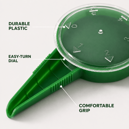 Seed Sower Dispenser with 5 Adjustable Dial Settings, Handheld Garden Seeder Spreader for Flower, Grass, Vegetable and Small Seeds, Easy Planting Tool