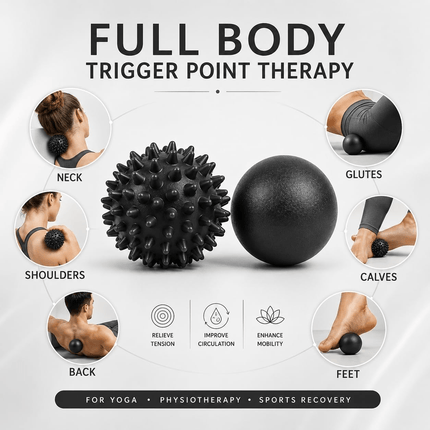 Muscle Massage Ball Set 6.1cm 7cm Lacrosse Spiky Trigger Point Therapy Balls for Back Feet Legs Shoulder