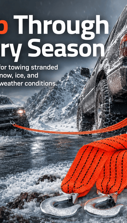 Tow Strap with Hooks 4M Heavy Duty Recovery Towing Belt Rope for Car Truck SUV Vehicle Emergency Pulling Recovery Roadside Assistance