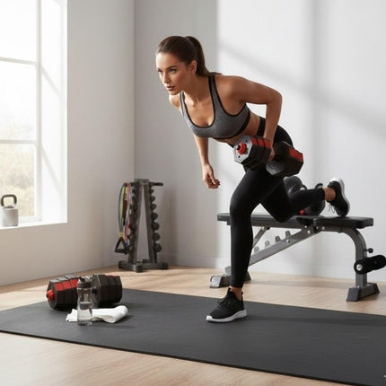 Adjustable Octagonal Dumbbell Set-Red