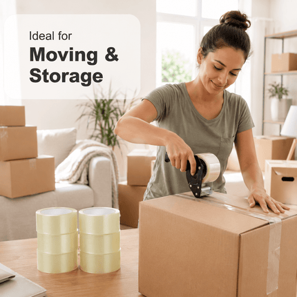 Parcel Packing Tape Strong Adhesive Box Sealing Tape 48mm × 66m for Moving Storage & Shipping