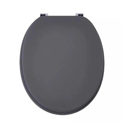 18 Inch Universal Bathroom MDF Toilet Seat Wooden WC Seat with Easy Fit Design and Fittings Durable Comfortable Smooth Finish Replacement Accessory
