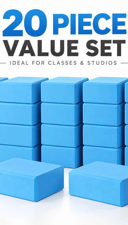 20 pcs Yoga Blocks, Lightweight Non-Slip Foam Yoga Bricks with Supportive Cushioning for Pilates, Stretching, Meditation, Home Workouts and Gym Exercise, for Men and Women, Blue, Purple, Black or Pink