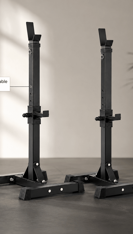 Adjustable Barbell Squat Rack Stand for Bench Press and Home Gym Weight Training