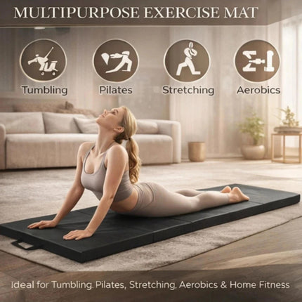 180x60x4cm Tri-Fold Exercise Mat for Yoga, Pilates & Fitness