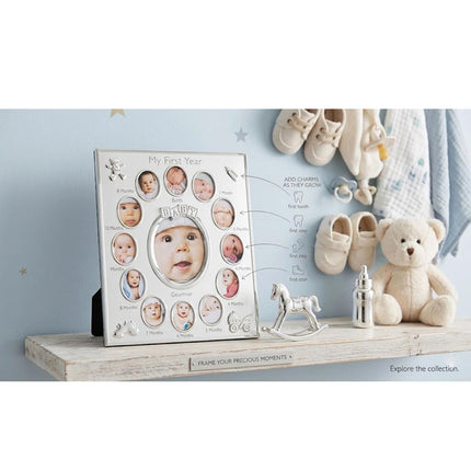 Baby 12 Month Milestone Photo Frame – 13 Photo Keepsake Frame