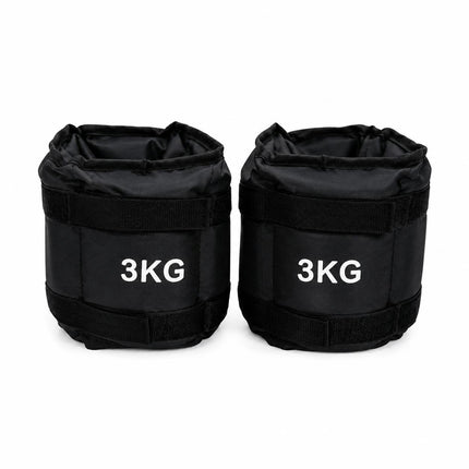 Black Ankle Wrist Weights Pair Adjustable Straps for Walking Running Yoga Gym Fitness Training 0.5kg-3kg