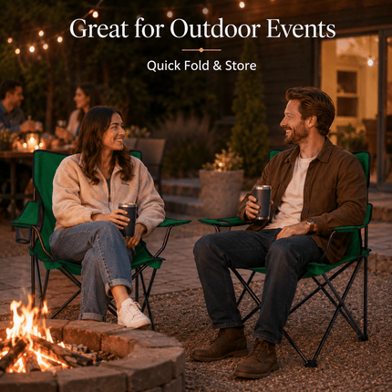 Portable Folding Camping Chair, Lightweight Polyester & Steel Outdoor Chair for Garden, Beach & Picnic