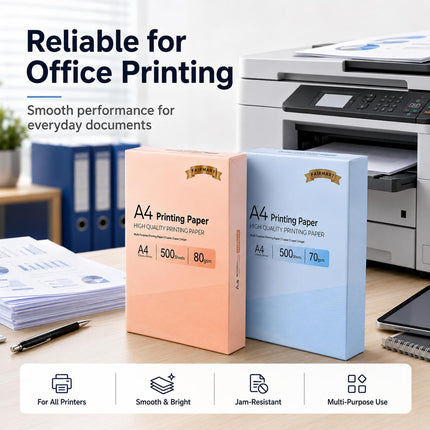 A4 Multipurpose Printer Paper White 70GSM 80GSM 500 Sheets 1 Ream Copy Paper for Inkjet Laser Copier Home Office School Printing