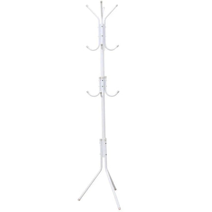 Coat Rack Stand with 12 Hooks, White Metal Clothes Hanger Tree, Hat & Umbrella Organizer for Entryway