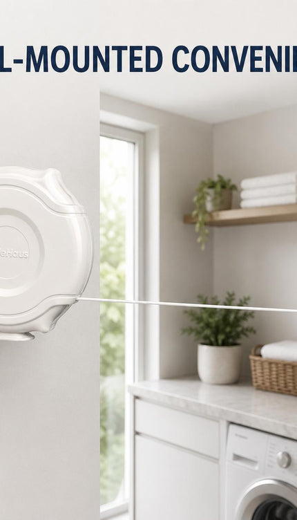 12m Retractable Wall-Mounted Washing Line – 15kg Capacity