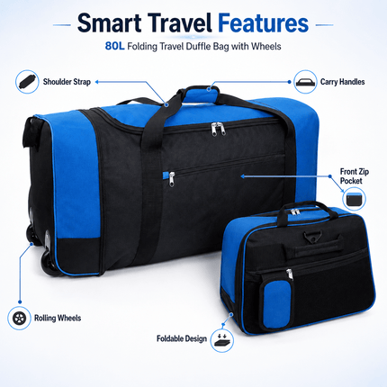 80L Rolling Duffle Bag