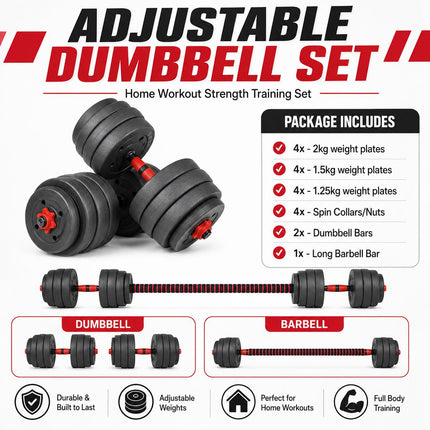 20kg Adjustable Dumbbell Set – 5 Styles