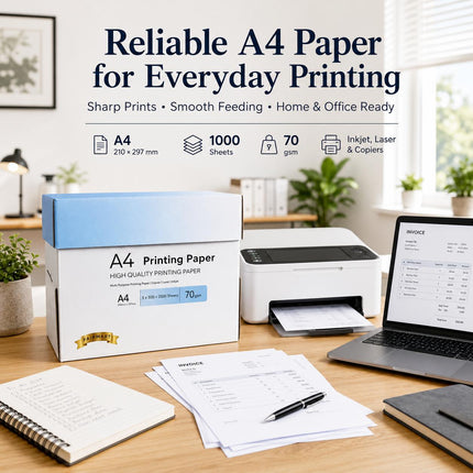 A4 Printer Paper White 70gsm/80gsm Multipurpose Copier Paper, 500 Sheets Per Ream, Inkjet Laser Printer Paper for Home Office School Printing