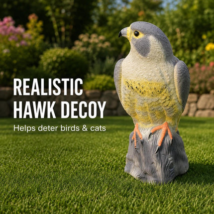 Bird Scarer Decoy Garden Ornament – Owl, Hawk, Heron & Plastic Hawk Realistic Bird of Prey Pest Deterrent for Pigeons Crows Cats, Pond Lawn Patio & Allotment