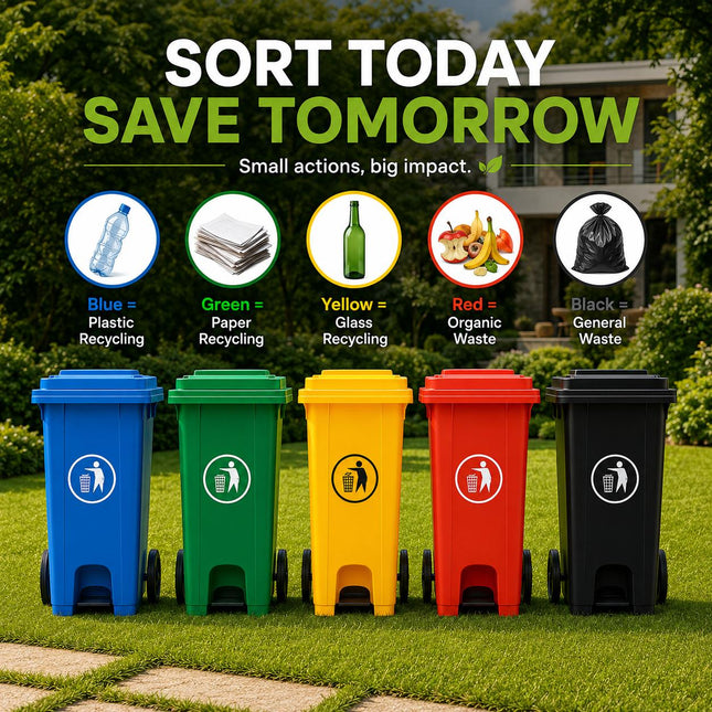 100L/120L Large Wheelie Waste Bin
