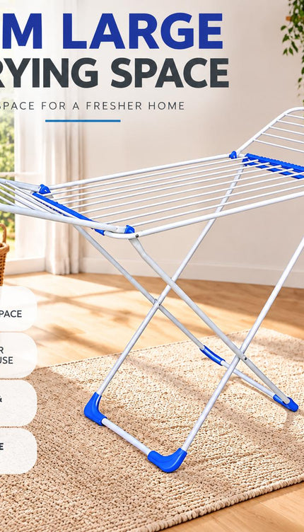 Foldable Winged Clothes Airer – 18m, 2 Pack
