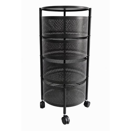 Rotating Kitchen Storage Trolley with Wheels – Multi-Layer Organizer Cart