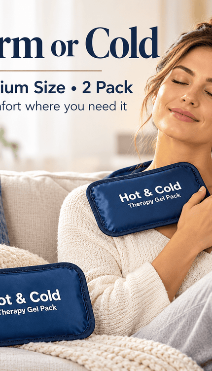 2 Pack Medium Reusable Hot & Cold Gel Packs for Shoulder Knee Back Elbow Ankle