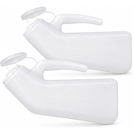 Unisex Urinal Bottle 1L with Lid & Funnel – Reusable Male & Female Urine Container for Elderly Patients, Bedside, Hospital, Travel, Camping & Car Emergency Use