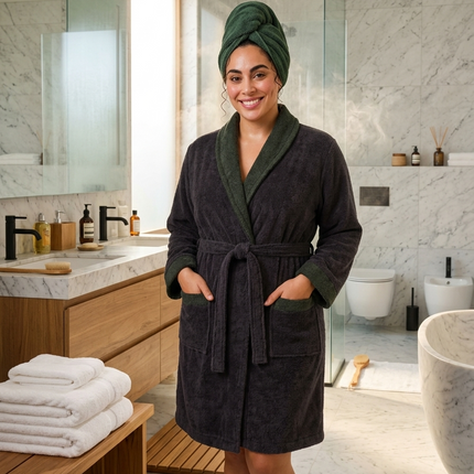 Cotton Terry Bathrobe – Anthracite