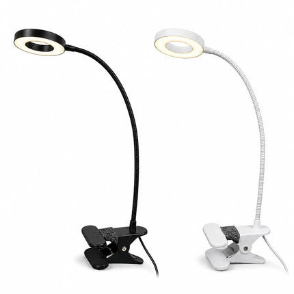 LED Gooseneck Clip Desk Lamp USB Dimmable 3 Colour Modes 10 Brightness Level