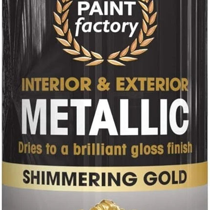 METALLIC GOLD SPRAY PAINT 400ML ALL-PURPOSE AEROSOL FOR WOOD METAL PLASTIC