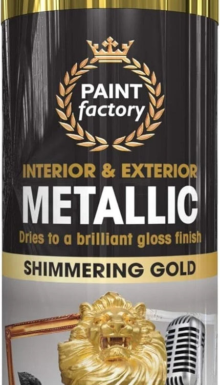 METALLIC GOLD SPRAY PAINT 400ML ALL-PURPOSE AEROSOL FOR WOOD METAL PLASTIC
