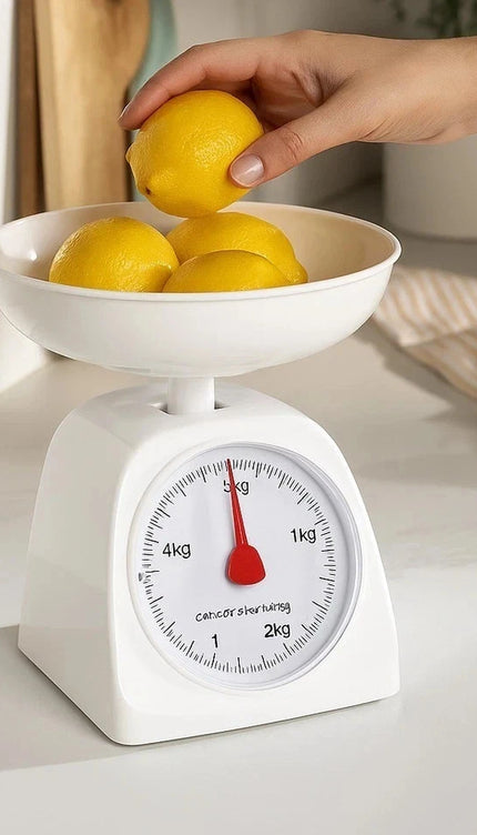 Kitchen Weight Scale 5KG White Round Mechanical Cooking Food Measuring Scale