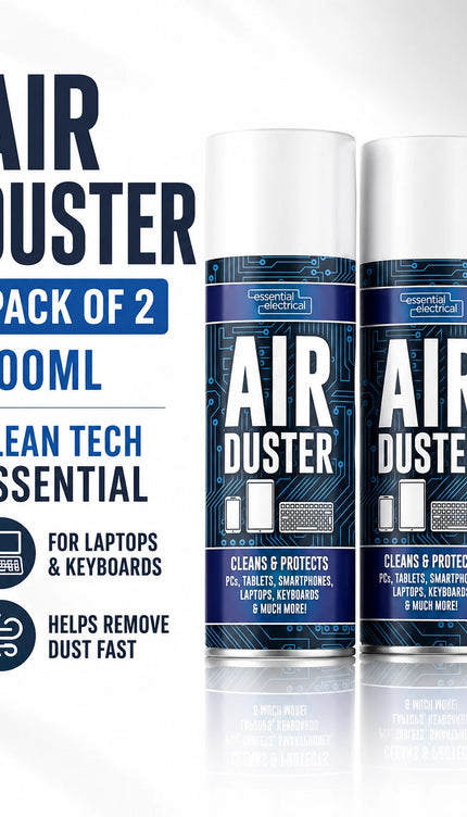 2-Pack Air Duster Spray Compresed Gas Can for Cleaning Laptop PC Keyboard 400ml