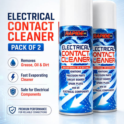 2x Electrical Contact Cleaner 200ml Switch Clean Aerosol Spray Can Dirt Remover