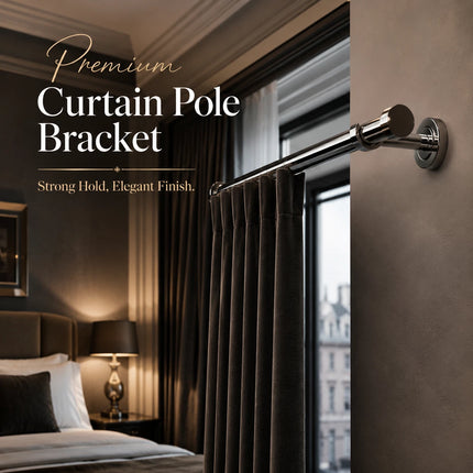 28mm Brushed Nickel Long Curtain Bracket