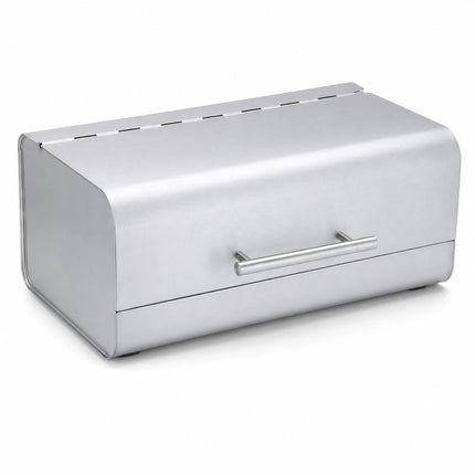 Steel Bread Bin Silver Satin Finish – Bread, Rolls & Bagel Storage Container