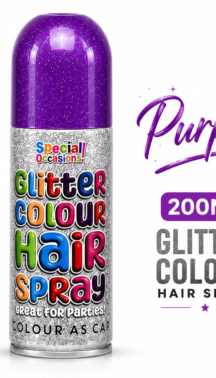 Glitter Colour Hair Spray 200ml – Temporary Washable Hair Colour | 6 Vibrant Shades