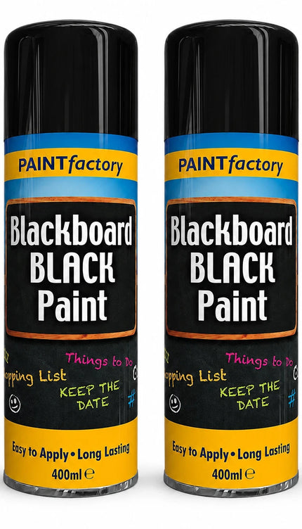 Blackboard Black Spray Paint 400ml Multipurpose Long Lasting Matt Black 2-Pack