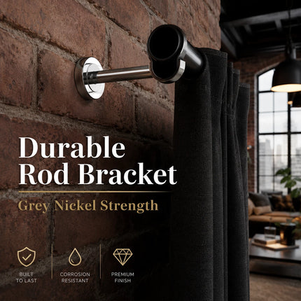 28mm Brushed Nickel Long Curtain Bracket
