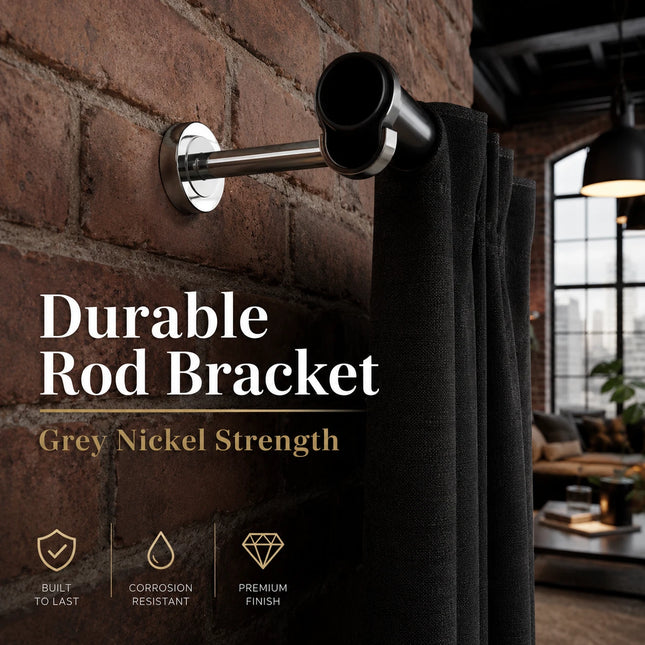 28mm Brushed Nickel Long Curtain Bracket
