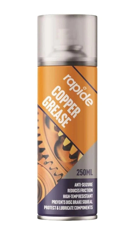 COPPER GREASE SPRAY 250ML RAPIDE PROTECTS LUBRICATES PREVENT SEIZURE SQUEAKS