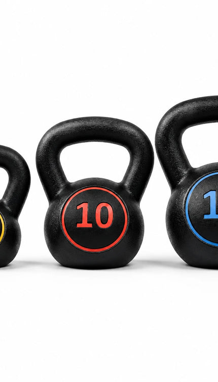 30lb 3x Kettlebell Weight Set 5/10/15 LB with Storage Rack Vinyl Coated Home Gym