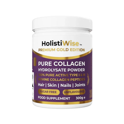 Pure Collagen Hydrolysate Powder 300g Type I & III Bovine Peptides Unflavoured