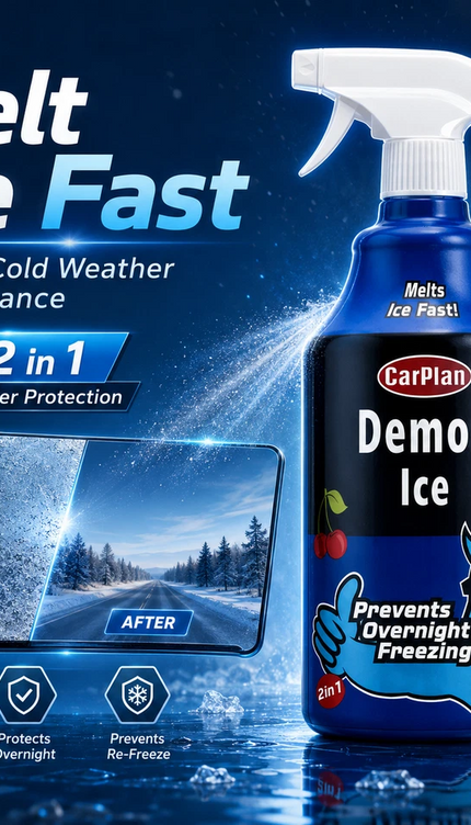 CarPlan De-Icer Spray 1L Frozen Car Windows Fast Acting Frost Remover Preventer