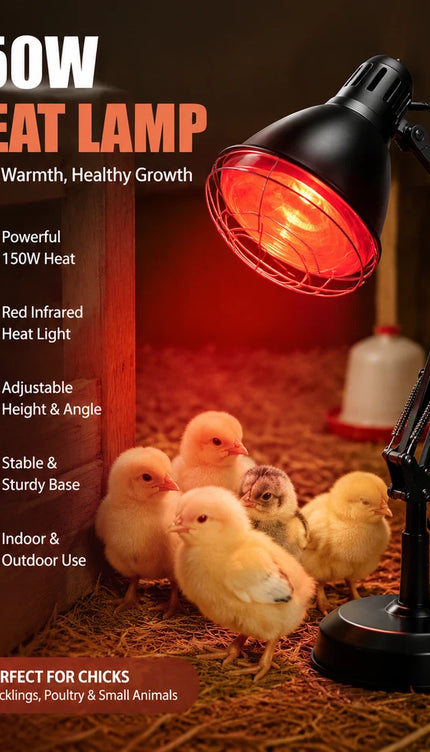 150W Infrared Heat Lamp Chick Brooder Light Poultry